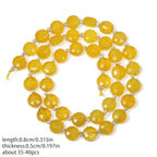 8×5mm Yellow Agate Natural Stone Beads for Jewelry Making About 35-40pcs 1 Strand 15" Drilled Flat Faceted Cabochon Gemstone Beads for Bracelets Necklace DIY Crafts - color: Yellow Agate