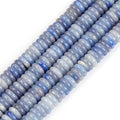 JOE FOREMAN 2x6mm Natural Blue Aventurine Jade Semi-Gemstone Heishi Disc Rondelle Spacer Beads for Jewelry Making Full 15" Strand Energy Stone Healing Power Crystal - color: Blue Aventurine Jade