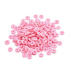 10 Strands 4mm Flat Round Polymer Clay Beads Strands Flat Disc Clay Beads Clay Spacer Bead for DIY Boho Bracelet Necklace Earring Jewelry Making (Hot Pink) - color: Hot Pink, 4x1mm