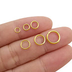 200 pcs Gold Plated Stainless Steel Split Rings Jump Rings Connector Rings for Jewelry Making Necklaces Bracelet Earrings Keychain DIY Craft (13299-Gold, 6mm) - size: 6mm