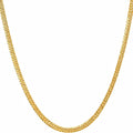 LIFETIME JEWELRY Crushed Herringbone Chain Necklaces for Women and Men 24k Gold Plated - color: Gold, size: 24 inches, style: 2.5mm