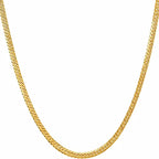 LIFETIME JEWELRY Crushed Herringbone Chain Necklaces for Women and Men 24k Gold Plated - color: Gold, size: 20 inches, style: 2.5mm