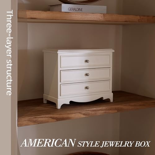 White Ballerina Musical Jewelry Box with Mirror for Girls and Women,Jewelry Storage Box, for Birthday,Valentine's Day and All Holidays,Great Gift for Daughter, Wife