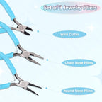 Pliers for Jewelry Making, Jewelry Pliers Set Includes Needle Nose Pliers, Round Nose Plier and Wire Cutters, Jewelry Making Tools for Jewelry Repair, Wire Wrapping, Beading and Crafts - color: Sky Blue