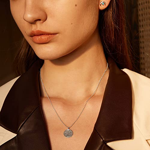 Valloey Rover Gold Necklace for Women 14K Gold Plated Circle Cubic Zirconia Pendant Necklace Dainty Twist Rope Chain Necklace Simple Jewelry Gift for Women - style: Sliver-full moon