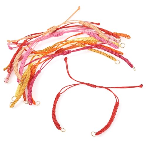 30Pcs Braided Adjustable Cord for Bracelet,Semi Finished Friendship Bracelet String,Waxed Polyester Cord Adjustable Bracelet Knot Rope Handmade Braid String for Jewelry Making DIY Craft - color: 30pcs Candy Color