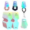 210 PCS Bracelet Holographic Display Cards Sturdy Necklace Holder Cards Self Adhesive Jewelry Packaging Selling Card for Small Business of Keychain Earring Hair Band and Scrunchies Hanging - color: 210 Holographic