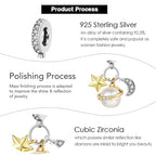 Charm for Bracelets and Necklaces, Heart Animals 925 Sterling Silver Bead Celestial Sun Moon Star Charms Jewelry Gift for Women Girls - color: Celestial Sun Star Moon Triple Dangle Charm