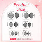 PATIKIL Pendant Trays for Jewelry Making, Blank Pendants Iron Double-hanging Bezel Settings Flat Base for Necklace Bracelet Charm - color: Grey Tone