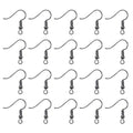 TOAOB 100pcs Earring Hooks Hypo Allergenic French Ear Wires with Ball and Coil 18mm Gray Black Fish Hook Earrings Making Supplies Jewelry Findings - color: Gray black