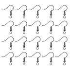 TOAOB 100pcs Earring Hooks Hypo Allergenic French Ear Wires with Ball and Coil 18mm Gray Black Fish Hook Earrings Making Supplies Jewelry Findings - color: Gray black