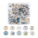 Cheriswelry 100Pcs 14mm Large Hole Electroplate Glass European Beads Transparent Rondelle Loose Spacer Beads 10 Colors DIY for Jewelry Making Crafts - color: Mixed Color*4-Rondelle