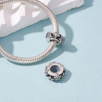 925 Sterling Silver Spacer Charm Bead with Clear CZ for Pandora Charms Bracelets - color: Star Stopper Beads