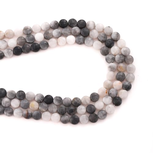 6mm Faceted Natural Cloud Crystal Stone Beads Coin Disc Gemstone Spacer Beads for Jewelry Making DIY Bracelet Necklace - color: Cloud Crystal