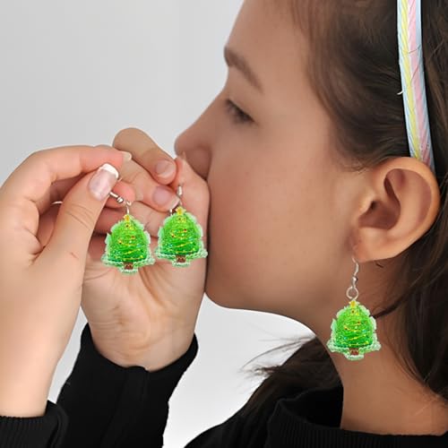6Pcs Luminous Christmas Tree Focal Beads for Pens Christmas Tree Fancy Space Beads for DIY Craft Beadable Pens Keychain Bracelet Necklace Earrings Jewelry Making - color: Luminous Christmas Tree 1