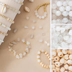 Xylise Jewelry Making Supplies Kit Natural Stone Beads for Irregular Natural Stone with for DIY Craft Bracelet Necklace Earrings for Adults (White Jade) - color: White Jade