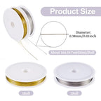 Cheriswelry 2 Rolls Jewelry Beading Wire Nylon Coated Stainless Steel Wire Tiger Tail Wire Bendable Craft Wire 0.38mm for DIY Necklace Bracelet Earring Supplies (164.04 Feet/Roll)