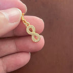 AMOBESTER Gold Infinity Symbol Clip on Charms with Cubic Zirconia Sparkling Infinity Sign Pendant, Lobster Clasp for DIY Bracelet Necklace Making