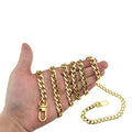 HAHIYO Yellow Gold Purse Chain Strap, 51.2 Inches, Flat 0.4" Wide, 2.4mm Thick, Lobster Clasp, Unisex, Modern Style - size: Yellow Gold 51.2 inches