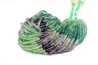 Natural Fluorite Smooth Heishi Wheel Beads, Green Purple Multi-Color, 4.5-5.5mm, 16 Inch Strand