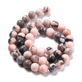 KISSITTY 235pcs 8mm Natural Pink Zebra Jasper Bead Strands, Natural Gemstone Crystal Beads Round Smooth Chakra Beads Energy Healing Crystals Gemstones for DIY Jewelry Bracelets Necklaces Making - color: Natural Pink Zebra Jasper