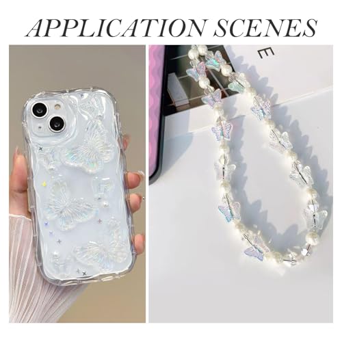 Cheriswelry DIY Bracelet Beads Pendants Kit - Mixed Transparent White Flower Butterfly Star Bowknot Loose Spacer Resin Beads - 30gs, 4-23.5mm, Clear AB Color - color: Clear AB