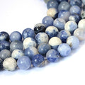KISSITTY 235pcs 8mm Natural Sodalite Bead Strands, Natural Gemstone Crystal Beads Round Smooth Chakra Beads Energy Healing Crystals Gemstones for DIY Jewelry Bracelets Necklaces Making - color: Natural Sodalite