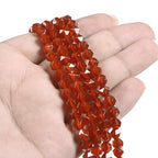 Red Agate 6mm Gemstone Triangle Faceted Round Loose Beads Strand 15.5" DIY Jewelry Making - color: Red Agate