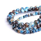 Natural Stone 6mm Fire Agate Smooth Round Loose Beads Energy Gemstone DIY for Jewelry Making Bracelet Necklace 1 Strand 15" - color: Fire Agate, size: 6mm