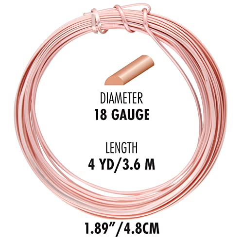 The Beadsmith Half-Round Craft Wire – Soft Temper Jewelry Wire, Rose Gold Color, 18 Gauge, 4 Yards - color: Rose Gold, size: 18 Gauge