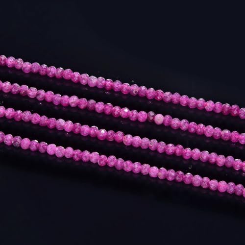 Adabele 15 Inch Natural Red Ruby Healing Gemstone 3mm x 2mm Tiny Small Faceted Round Rondelle Loose Beads Stone Spacer (155-165pcs) for Craft Jewelry Making GK-A5 - color: Red Ruby, size: 3mm x 2mm - 15 inch/1 strand