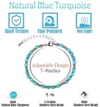 LPBeads Beaded Bracelets for Women Energy Gemstone Charm Jewelry Adjustable Bracelet Gifts for Mom, Daughter, Wife, Friends, Bestie - color: Blue Turquoise
