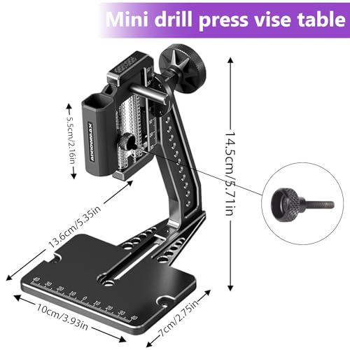Mini Electric Drill Pen with Benchtop Press, 5-Speed, 10 Small Drill Bits with Aluminium Box, LED Lights, OLED Display, Resin Drill Set For Jewelry Making, Plastic, Wood (SDS ULTRA PLUS) - style: SDS ULTRA PLUS