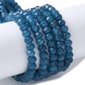 115pcs Natural Jade Disk Stone Beads 4x2mm Rondelle Faceted Dyed Stone Loose Spacer Beads for Jewelry Making Design Bracelet Necklace Keychain Phone Chain Lanyard Ornament, Royal Blue - color: Royal Blue
