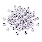 FASHEWELRY 300Pcs Cube White Acrylic Letter Beads 6x6mm Letter J Alphabet Beads for DIY Bracelet Necklace Jewelry Making - color: Letter J, size: 6x6x6mm