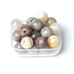 100Pcs Natural Stone 6mm Bamboo Leaf Agate Round Loose Gemstone Energy Healing Beads Hole Size 1mm DIY Smooth Beads for Bracelet Necklace Earrings Jewelry Making - color: Bamboo Leaf Agate, size: 6mm