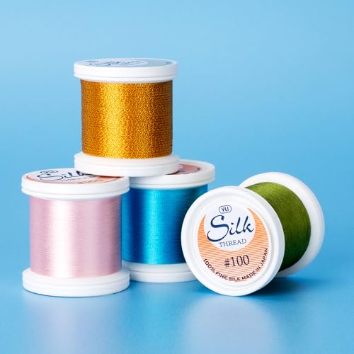 YLI Threads Silk Thread – 100 wt Fine Japanese Silk for Appliqué, EPP, and Quilting - Bright Red - color: Bright Red