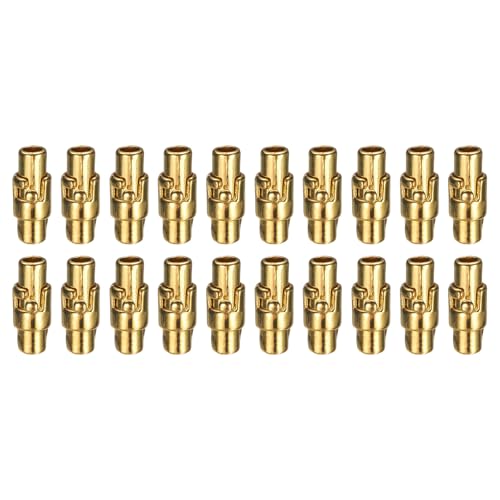HARFINGTON 20pcs Leather Cord End Clasp 3mm Hole Magnetic Cord End Caps Closures Leather Bracelet Buckle for Jewelry Making DIY Supplies Crafts, Gold Tone - color: Gold Tone, size: 3mm