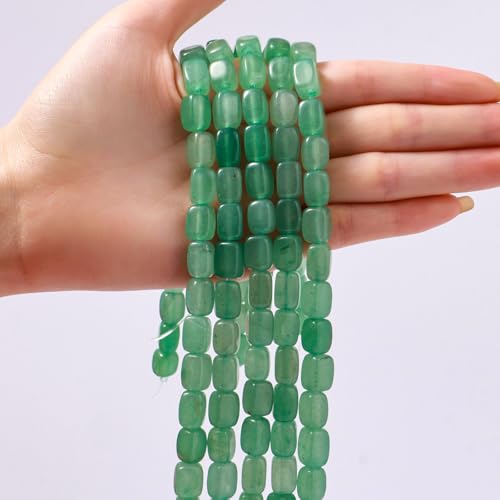 Natural Large Green Aventurine Cube Stone Beads 8x11mm 38cm/str Loose Semi Gemstone Stone Square Beads for Making Bracelets Necklace - color: Green Aventurine