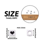 Cheriswelry 200pcs 6mm White Cube Acrylic Heart Beads Black Opaque Crystal Loose Spacer Large Hole Beads Plastic Love Heart Charms for DIY Craft Earring Bracelet Necklace Jewelry Making - color: Cute Heart Beads