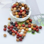 6mm Massive Beads Natural Wooden Rosewood Round Loose Beads Jewelry Making Handmade Craft with Thread 200 PCS(Mixed Wood, 6mm) - color: Mixed Woods, size: 6mm