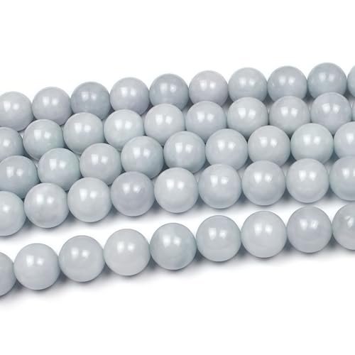 MJDCB Natural Round Aquamarine Gemstone Spacer Loose Beads Spacer Beads for DIY Jewelry Making Strand 15" - color: A+ Aquamarine, size: 12mm