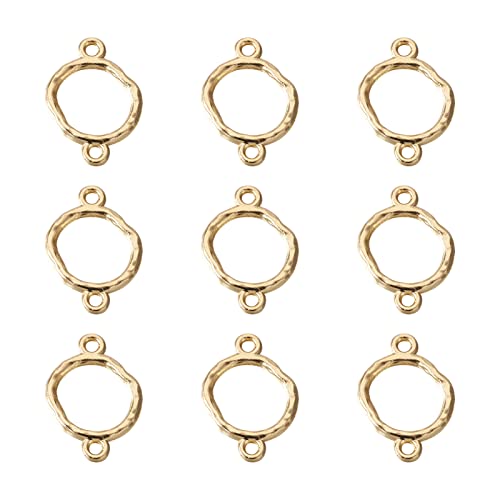 FASHEWELRY Golden Bow Connector Charms Bulk, Christmas Bowknot Link Charms, Infinity Links Geometric Hollow Bezel Pendants for Earring Bracelet Necklace Keychains Jewelry Making - color: Light Gold-Ring