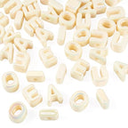 FASHEWELRY 50Pcs 20mm Big Vowel Letter Beads Beige Large Hole Acrylic Alphabet Beads for Bracelets Making, UV Plating Iridescent 3D Slider Initials Bead for Keychains Making - color: Beige