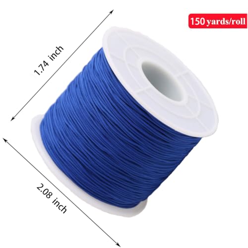 0.5mm 150Yards Nylon String Cord Braided Beading Thread for DIY Crafts Friendship Bracelets Pendant Chinese Lucky Knotting Macrame Necklaces,Jewelry Making (Royal Blue) - color: Royal Blue, size: 0.5MM