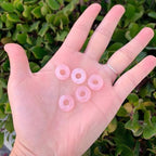 Adabele 10pcs Natural Pink Rose Quartz Gemstone 8x14mm Donut Rondelle Beads Large Hole ID 5.6mm for DIY Craft Jewelry Making GW-A1 - color: Rose Quartz, size: 14mm x 8mm - 10pcs