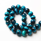 12mm 32PCS Blue Tiger Eye Beads Natural Stone Gemstone Spacer Loose Beads for Jewelry Making DIY Bracelet Semi Precious Beads Strand 15 inches - color: Blue Tiger Eye Stone, size: 12mm