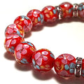 Artsy Crafts 20 Pcs 12mm Lampwork Flower Glass Beads, European Murano Glass Beads, Handmade Loose Crystal Beads for Jewelry Making Charm Bracelet Necklace Earrings Rosary (Red) - color: Red
