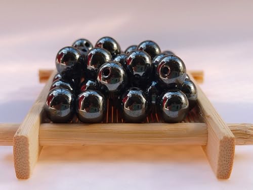 Stone Beads 6mm 140pcs Black Hematite Beads Round Loose Gemstones Beads for Bracelet Necklace Jewelry Making (6mm, 60619 Black Hematite) - color: Black Hematite Beads, size: 6mm