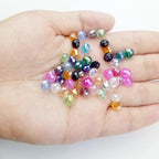 415pcs Rondelle Crystal Glass Beads 2mm 4mm 6mm 8mm Mixed Sizes, Faceted Briolette Spacer Czech Seed Loose Beads for DIY Jewelry Making (Mix 3) - color: Mix 3